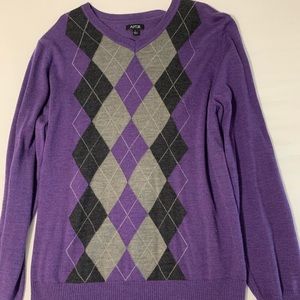 PRETTY PURPLE ARGYLE SWEATER